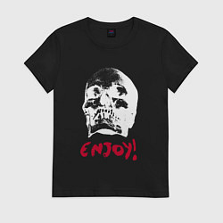 Футболка хлопковая женская Depeche Mode - Skull enjoy, цвет: черный