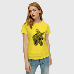 Футболка хлопковая женская Зебра хипстер, цвет: желтый — фото 2