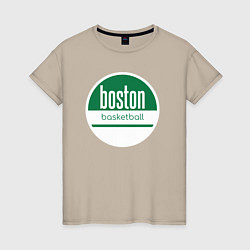 Футболка хлопковая женская Boston basket, цвет: миндальный