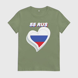 Футболка хлопковая женская 55 регион Омская область, цвет: авокадо