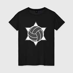 Футболка хлопковая женская Star volley, цвет: черный