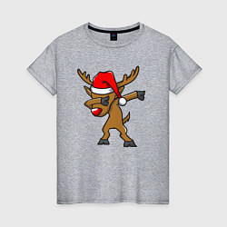 Футболка хлопковая женская Deer dabbing, цвет: меланж