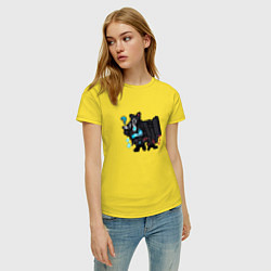 Футболка хлопковая женская Камерамен утешает Спикермена, цвет: желтый — фото 2