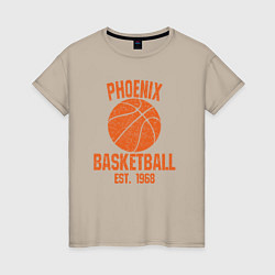 Футболка хлопковая женская Phoenix basketball 1968, цвет: миндальный