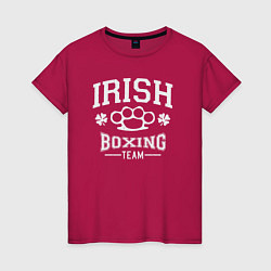 Футболка хлопковая женская Ирландский бокс, цвет: маджента