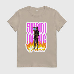 Футболка хлопковая женская Милый титан ТВ Мен, цвет: миндальный