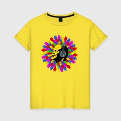 Футболка хлопковая женская Lenin color music, цвет: желтый