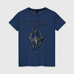Футболка хлопковая женская Elder Scrolls - скайрим, цвет: тёмно-синий