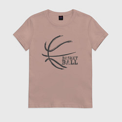Футболка хлопковая женская Basket ball play, цвет: пыльно-розовый