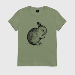 Футболка хлопковая женская Зайчик маленький, цвет: авокадо