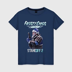 Футболка хлопковая женская Standoff 2 - Frosty Chaos, цвет: тёмно-синий
