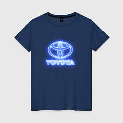 Футболка хлопковая женская Toyota neon, цвет: тёмно-синий