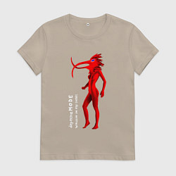 Футболка хлопковая женская Depeche Mode - WIMS птица, цвет: миндальный