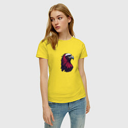 Футболка хлопковая женская Красочный орел, цвет: желтый — фото 2