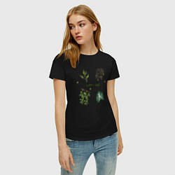 Футболка хлопковая женская The botanical world easy, цвет: черный — фото 2
