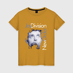 Футболка хлопковая женская Joy Division - Ian Curtis, цвет: горчичный