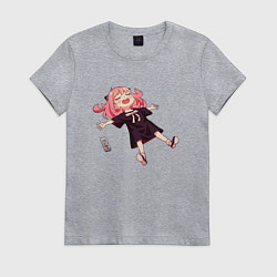 Футболка хлопковая женская Аня из аниме и манги семья шпиона, цвет: меланж