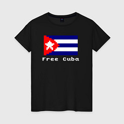 Футболка хлопковая женская Free Cuba, цвет: черный