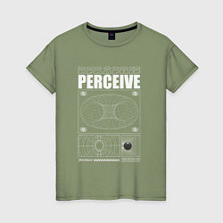 Футболка хлопковая женская Perceive streetwear, цвет: авокадо