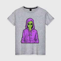 Женская футболка Инопланетянин в худи