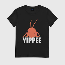 Футболка хлопковая женская Lethal Company: Yippee, цвет: черный