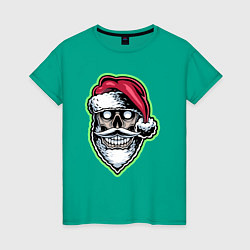 Футболка хлопковая женская Dead Santa, цвет: зеленый