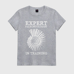 Футболка хлопковая женская Эксперт палеонтолог на стажировке, цвет: меланж
