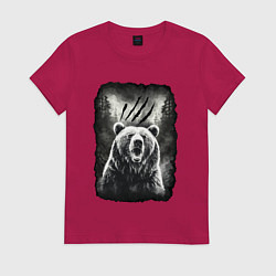 Футболка хлопковая женская Большой Медведь, цвет: маджента