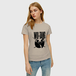 Футболка хлопковая женская Wu tang catana, цвет: миндальный — фото 2