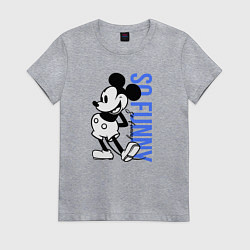 Футболка хлопковая женская So funny Mickey, цвет: меланж