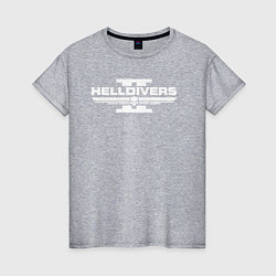 Футболка хлопковая женская Helldivers 2: Logo, цвет: меланж