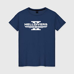 Футболка хлопковая женская Helldivers 2: Logo, цвет: тёмно-синий