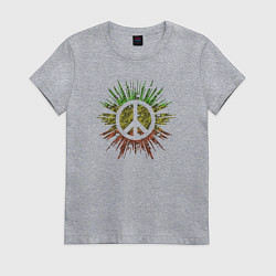Футболка хлопковая женская Peace splash, цвет: меланж