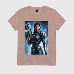 Футболка хлопковая женская Mass Effect -N7 armor, цвет: пыльно-розовый