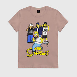 Футболка хлопковая женская Simpsons - Cypress hill, цвет: пыльно-розовый