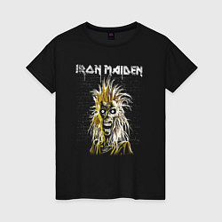 Футболка хлопковая женская Iron Maiden Eddie, цвет: черный