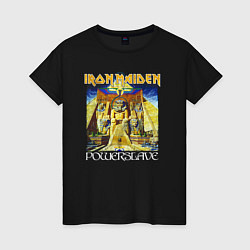 Футболка хлопковая женская Iron Maiden Powerslave, цвет: черный