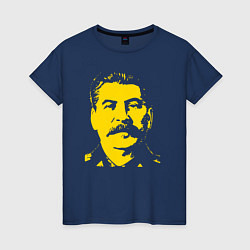 Футболка хлопковая женская Yellow Stalin, цвет: тёмно-синий