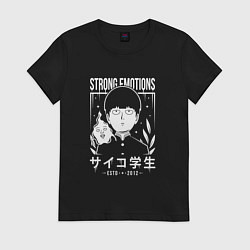 Футболка хлопковая женская Шигео Кагеяма и Экубо, цвет: черный