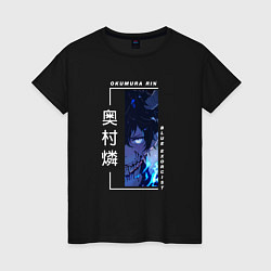 Футболка хлопковая женская Blue Exorcist - Okumura Rin, цвет: черный