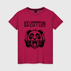 Футболка хлопковая женская Led Zeppelin - rock panda, цвет: маджента