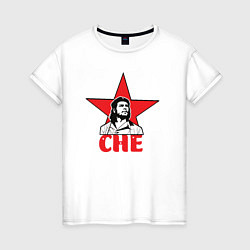 Футболка хлопковая женская Che Guevara star, цвет: белый
