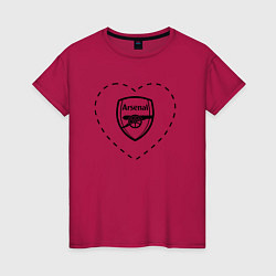 Футболка хлопковая женская Лого Arsenal в сердечке, цвет: маджента