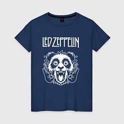 Футболка хлопковая женская Led Zeppelin rock panda, цвет: тёмно-синий