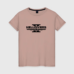 Футболка хлопковая женская Helldivers 2: Logo, цвет: пыльно-розовый