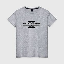 Футболка хлопковая женская Helldivers 2: Logo, цвет: меланж