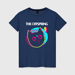 Футболка хлопковая женская The Offspring rock star cat, цвет: тёмно-синий