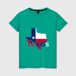 Футболка хлопковая женская Texas, цвет: зеленый