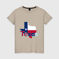 Футболка хлопковая женская Texas, цвет: миндальный