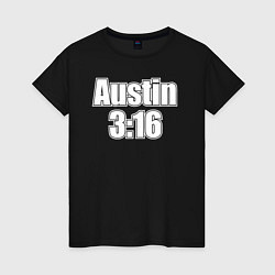 Футболка хлопковая женская Стив Остин Austin 3:16, цвет: черный